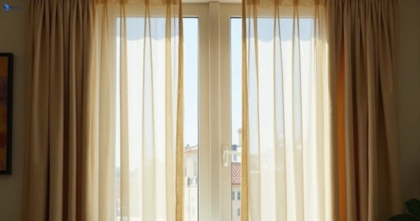 Dusty and dull curtains in erskine-park-nsw before steam cleaning